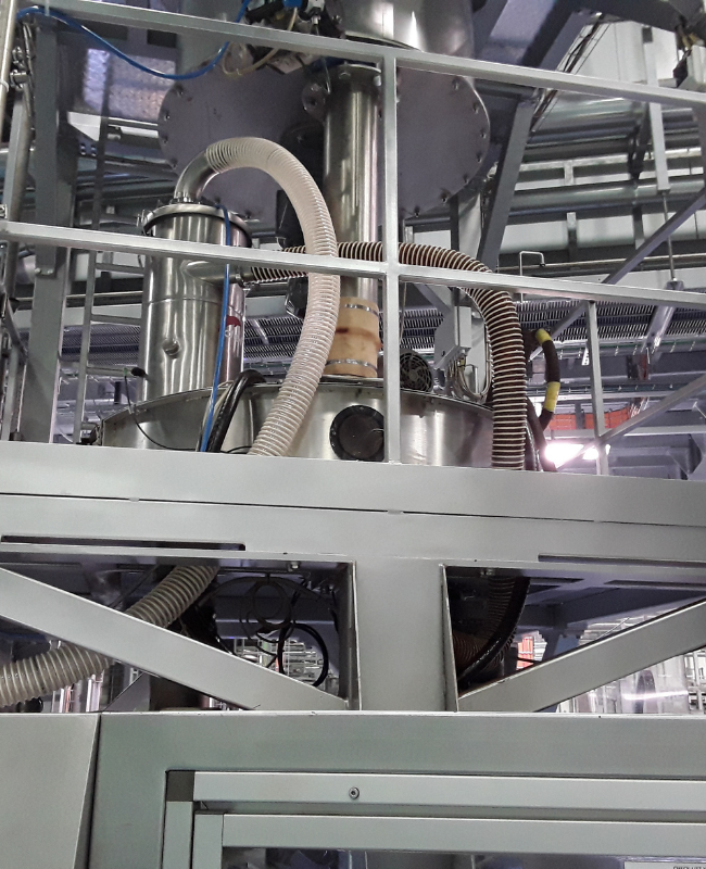 Coffee recovery from the packaging machine to the pan feeder - Delfin Solutions